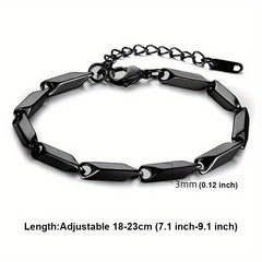 Men's Titanium Steel Bracelet Bamboo Leaf Chain Versatile Bracelet