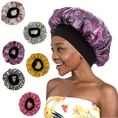Paisley Print Satin Bonnet for Women, Soft Night Cap