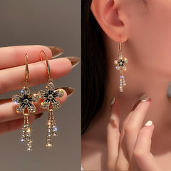 Rhinestone Tassel Drop Earrings for Women
