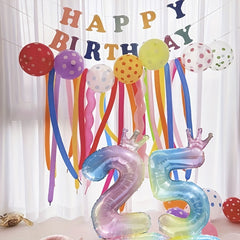 81cm Crystal Number Foil Balloons with Crown Figures Globos 0-9