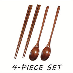 Portable Wooden Spoon & Chopsticks Set for Camping Travel Picnics