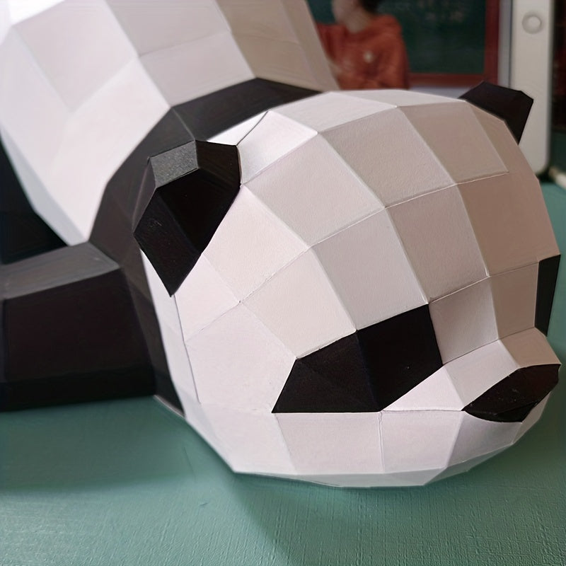 3D Paper Mold Panda Animal DIY Craft Decor Figurines Miniatures