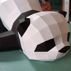 3D Paper Mold Panda Animal DIY Craft Decor Figurines Miniatures