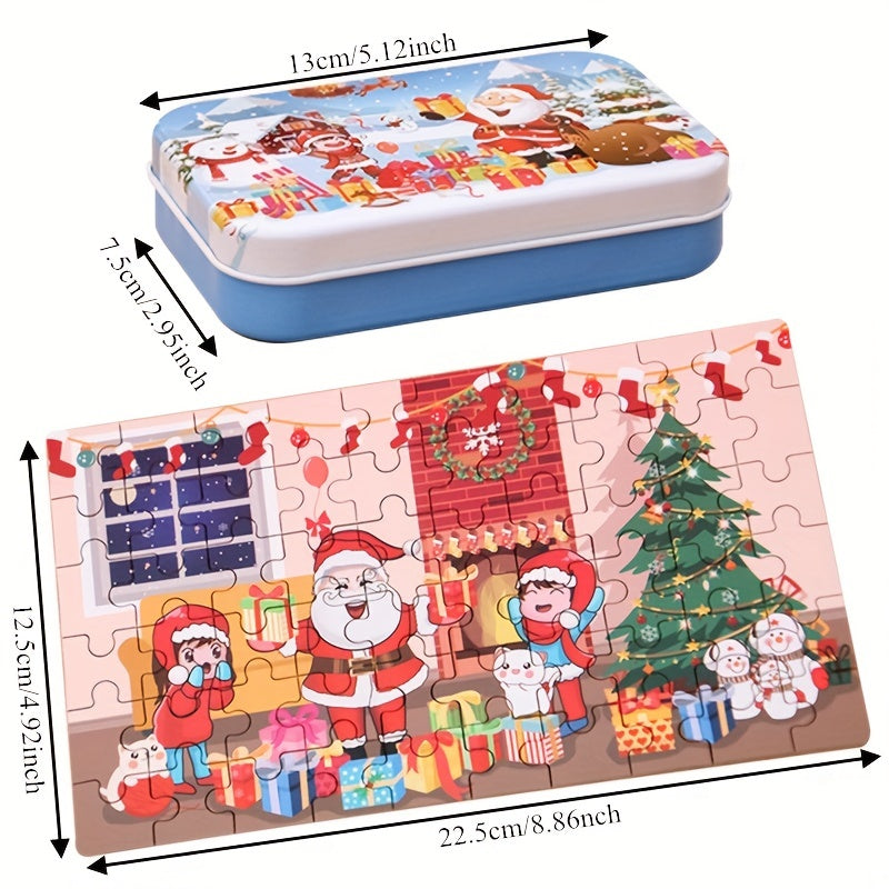 Christmas Wooden DIY Small Gift Children's Santa Claus Educational Puzzle Toys