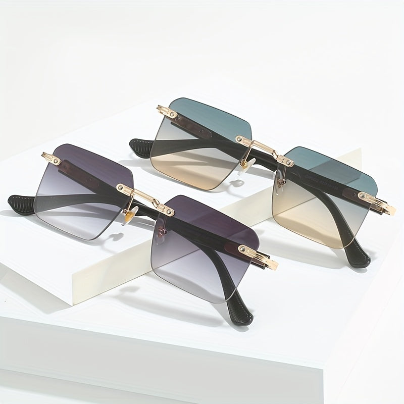 Men's Rimless Sunglasses | Street Photography & Parties