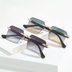 Men's Rimless Sunglasses | Street Photography & Parties