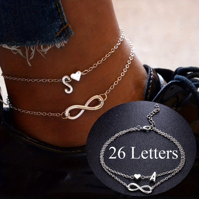 Letter Heart Beach Anklet Foot Jewelry