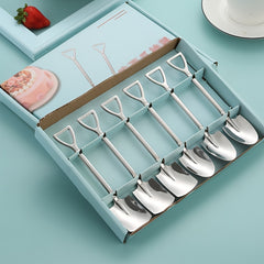 6pcs Stainless Steel Chopping Spoon for Coffee Ice Cream Desserts