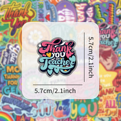 53 Pack Vinyl Thank You Decals for Scrapbooking Journals Laptops