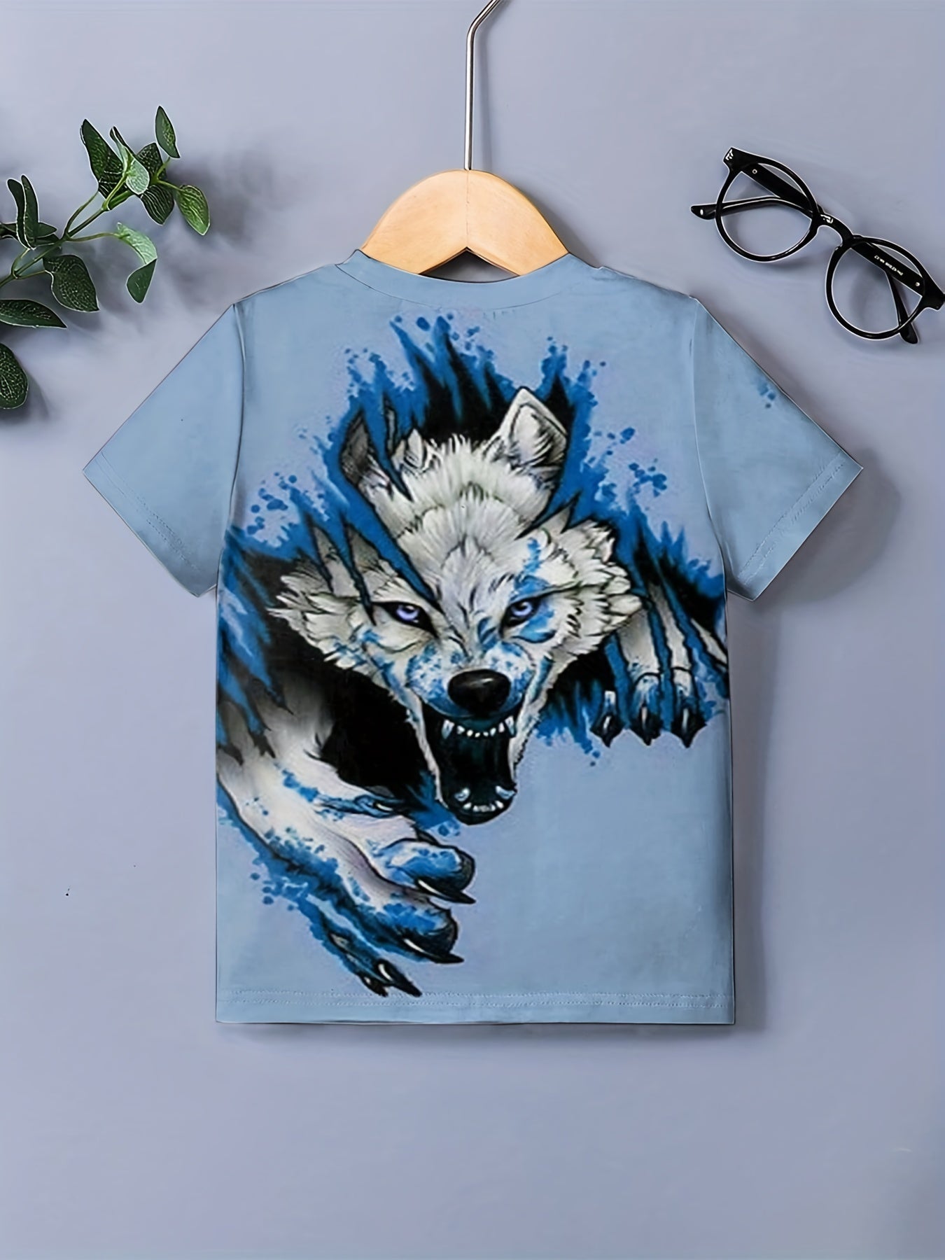 Boy's Wolf Graphic T shirt Breathable Tee Kid's Clothing For Summer