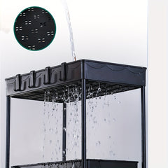 Under Sink Double Layer Storage Rack for Kitchen - Sponge & Cloth Holder
