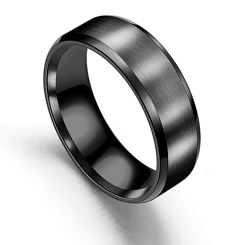 Titanium Steel Frosted Men's Brushed Ring Jewelry