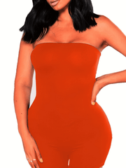  Strapless Sexy Romper Slight Stretch