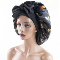 Satin Bonnet with Adjustable Ties Flexible Headband Hair Turban