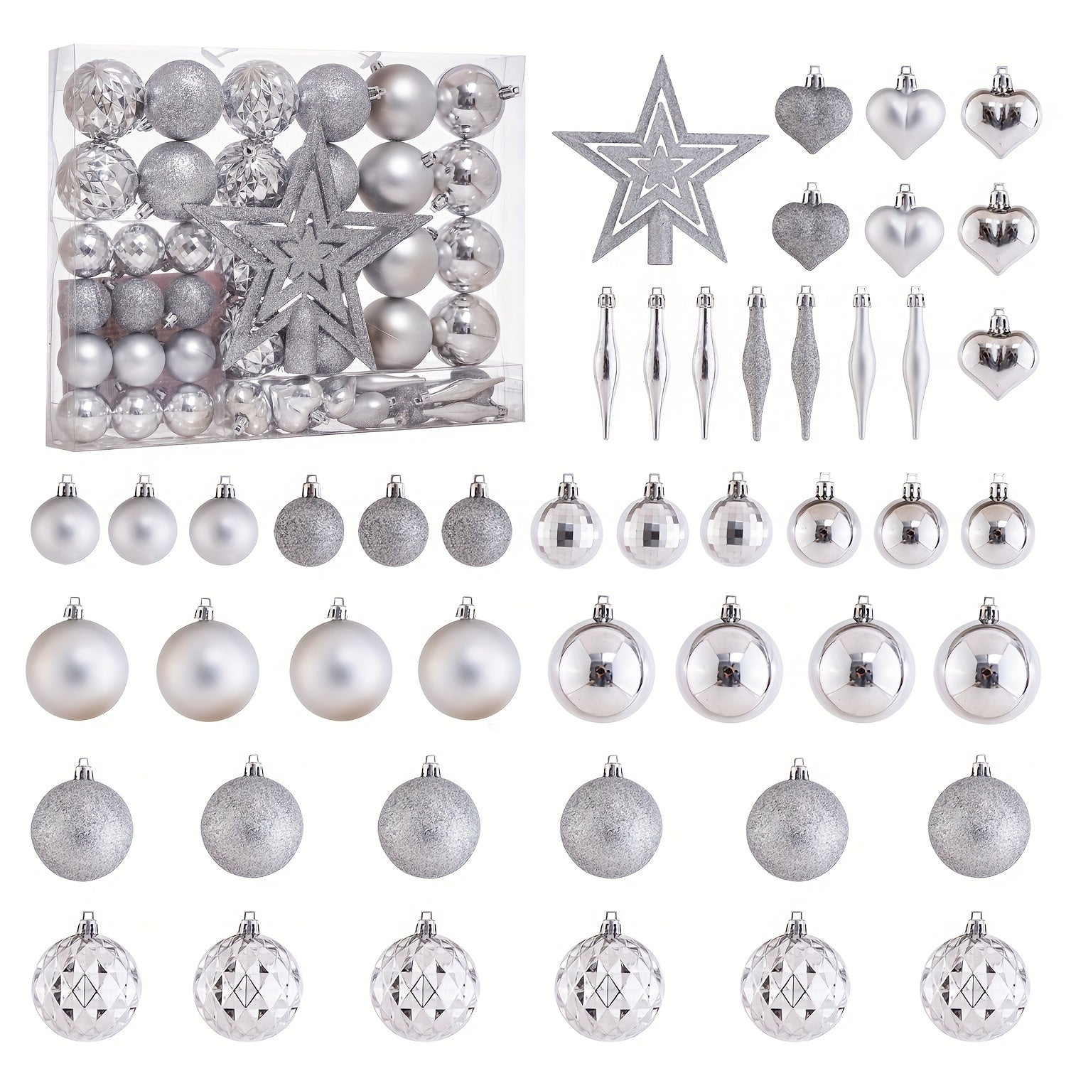 Christmas Halloween Gift Tree Top Star Love Hanging Ball Christmas Ball
