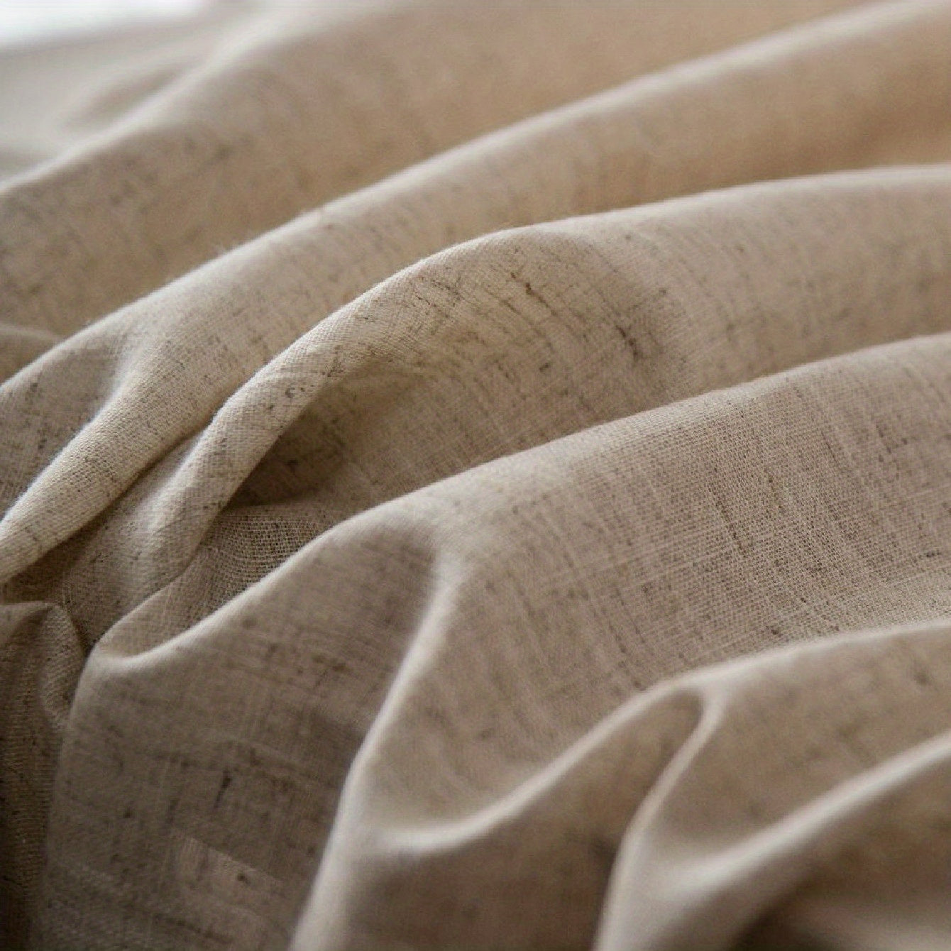 Boho Linen Tablecloth Beige Tassel Table Cover