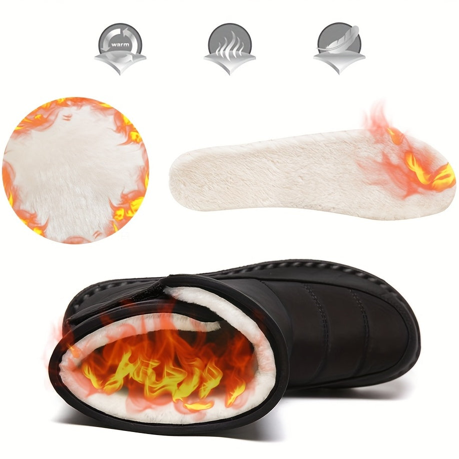 Women's Snow Boots Waterproof Faux Fur Liner Non-Slip Mid Tube Boots