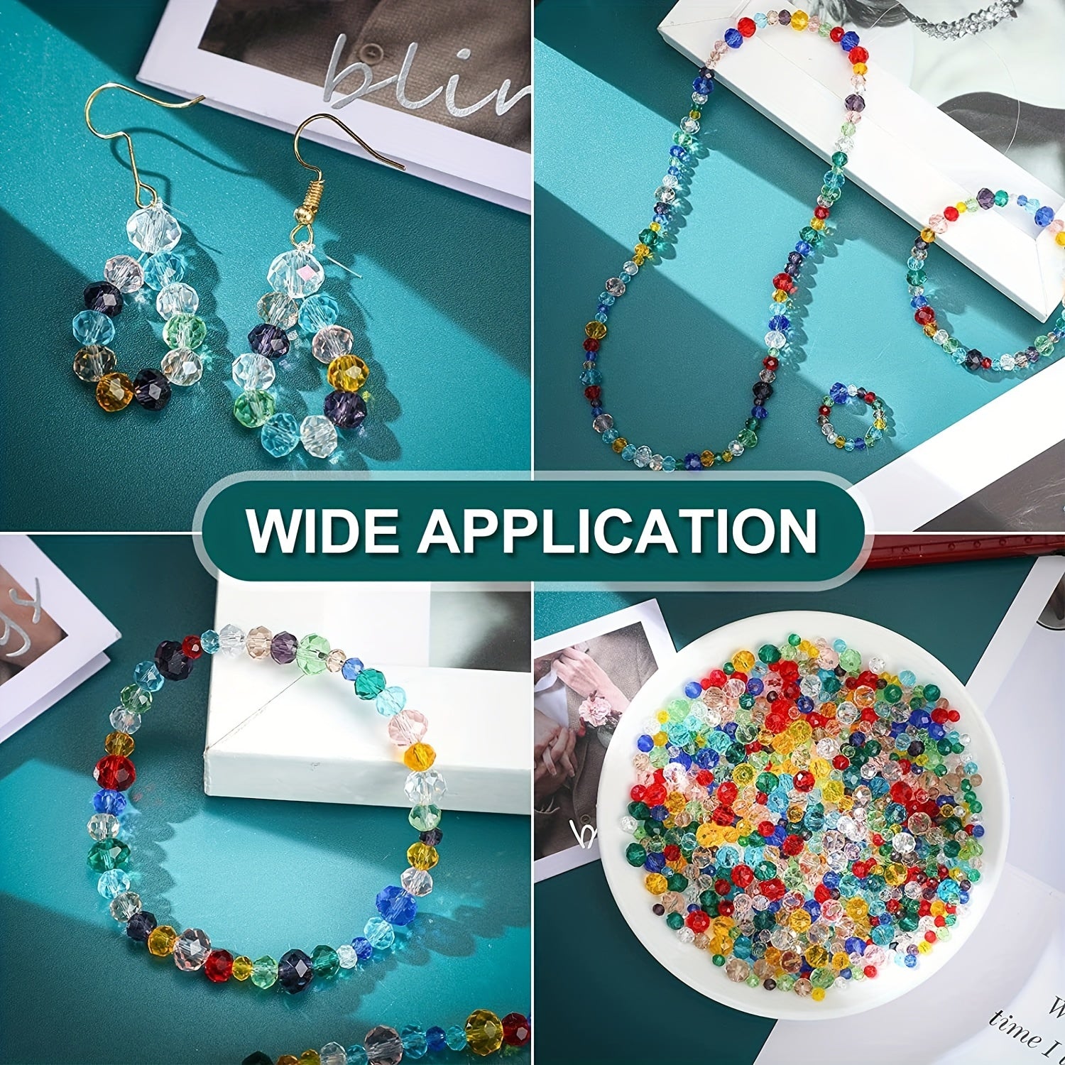 Assorted Round Glass Crystal Beads for DIY Bracelet