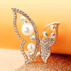 Silk Scarf Buckle with Rhinestone Pearl Brooch