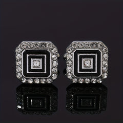 Faux Diamond Button Cufflinks Shirt Cufflinks Versatile Accessories