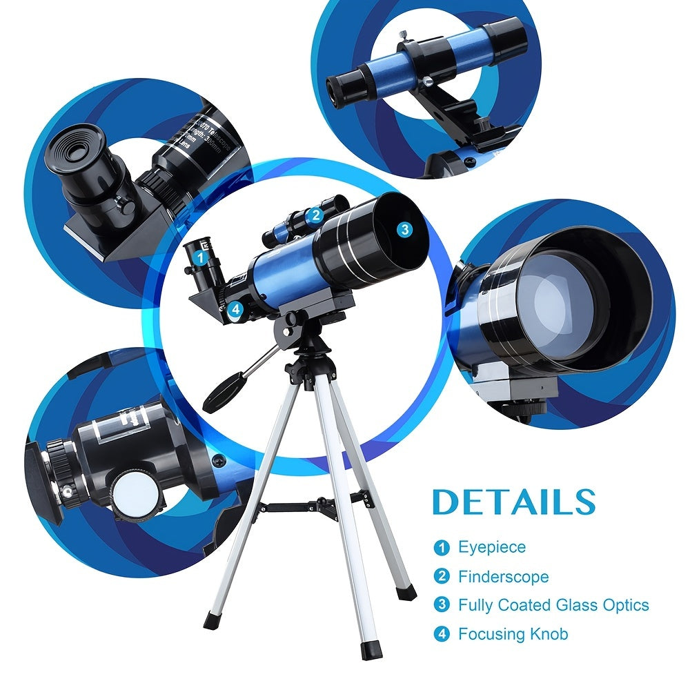 70mm Astronomical Telescope w/Stargazing Mirror - Ideal Children's Gift