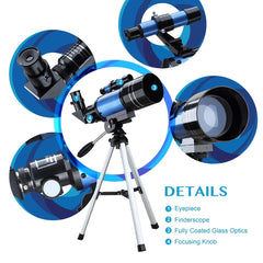 70mm Astronomical Telescope w/Stargazing Mirror - Ideal Children's Gift
