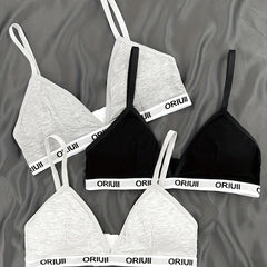 3pcs Letter Sports Bras Comfy Yoga Fitness Bra Women's Underwear