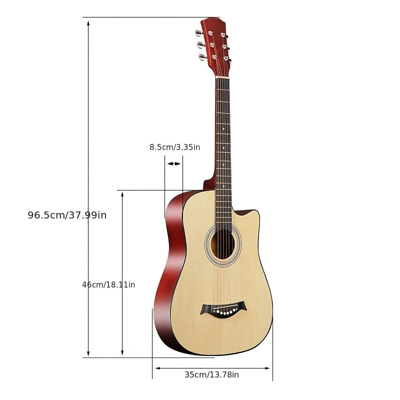 Folk Guitar 38 Inch Basswood Practicing Guitar Boys And Girls Beginners