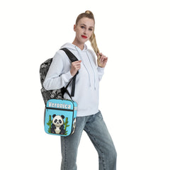 Personalized Panda Lunch Bag with Name Insulated