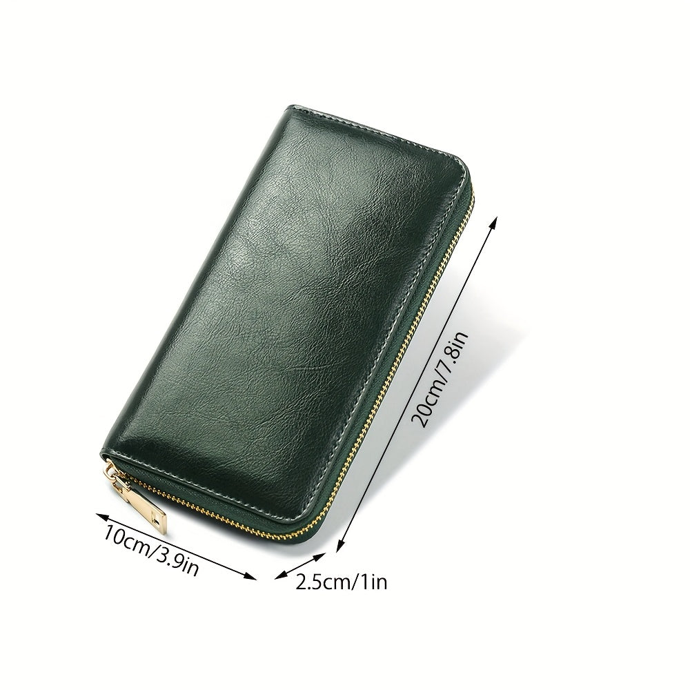 VARBEDER Long Wallet Zip Closure Wrist Strap Pockets Casual Style Envelope