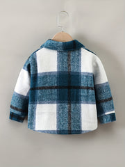 Toddler Boys Plaid Jacket Long Sleeve Button Down Warm Coat Winter Kids Clothes