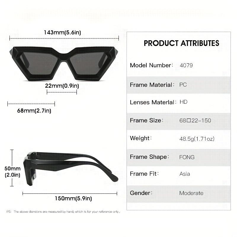 Cat Eye Sunglasses for Women Men Punk Photo Booth Props Glasses UV400