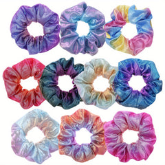 Gradient Laser Scrunchies Hair Tie Holographic Hair Rope Ponytail Holder