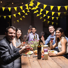 10m Yellow Triangular Bunting Garland Grand Opening Carnival Decoration