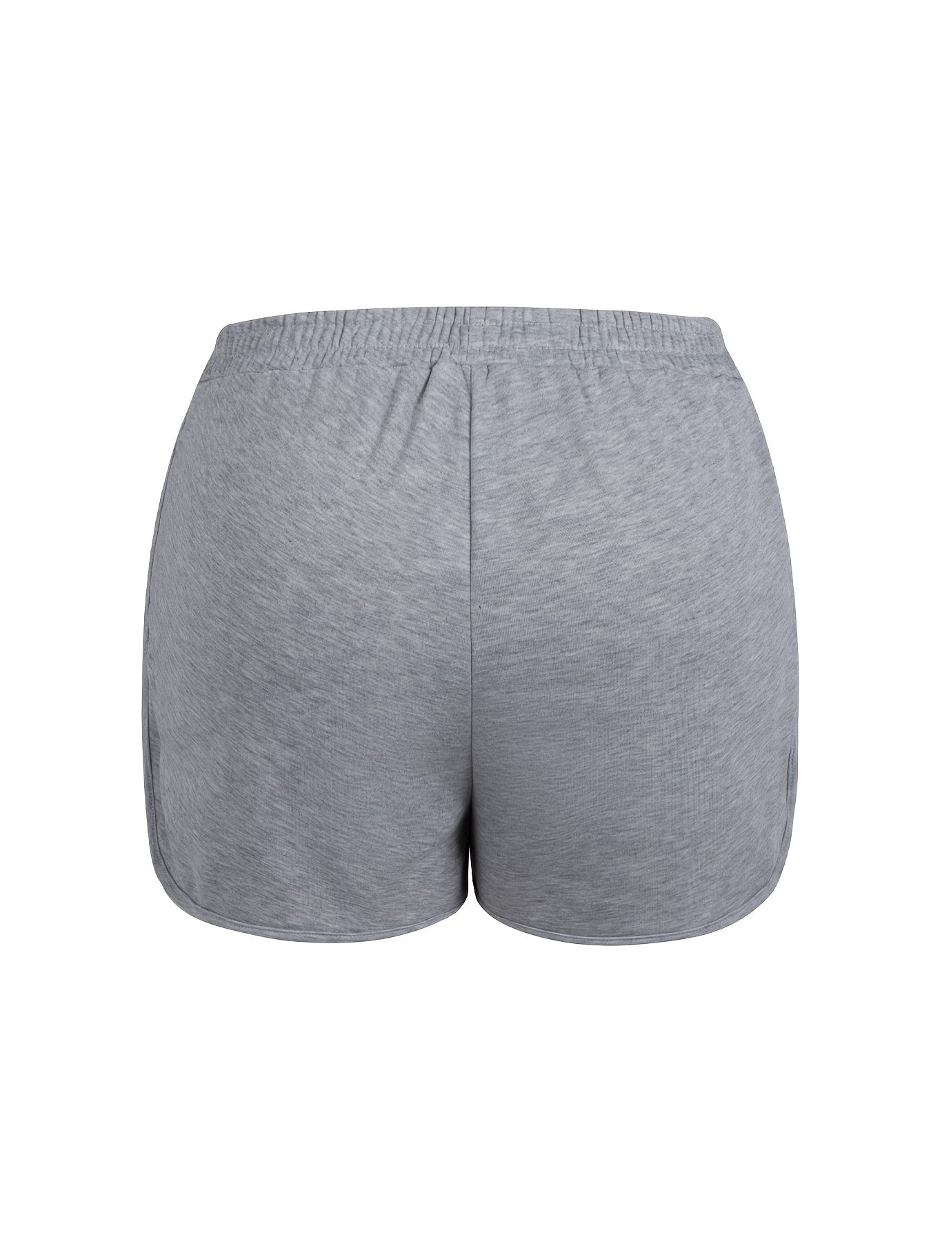  Basic Shorts Women's Plus Elastic Waist Tie Sporty Shorts
