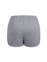  Basic Shorts Women's Plus Elastic Waist Tie Sporty Shorts