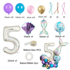 81 28 Cm Mermaid Balloon Set Shell Birthday Party Decoration Balloons