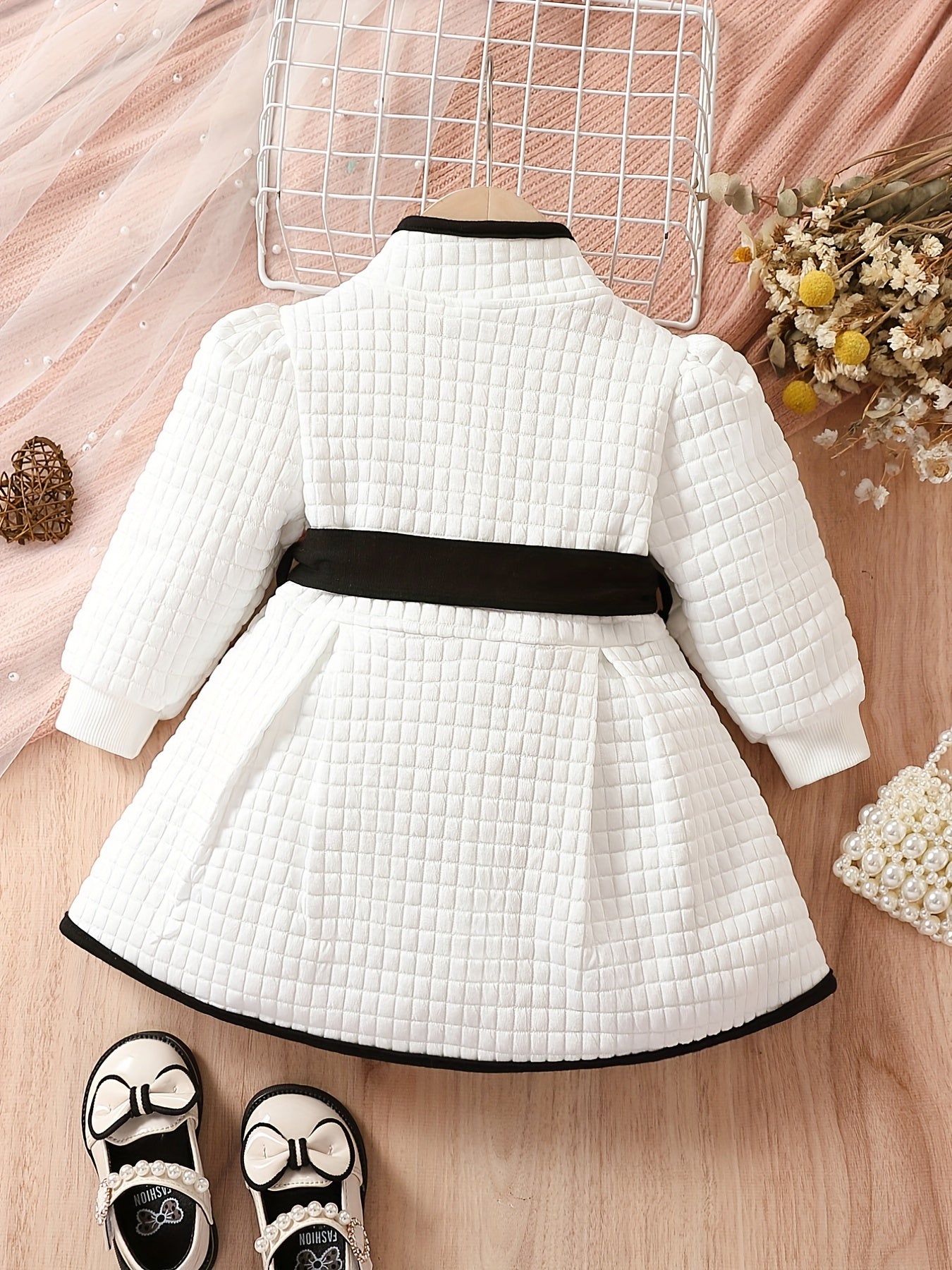 Baby Girls Thermal Belted Dress Set Princess Coat Cardigan
