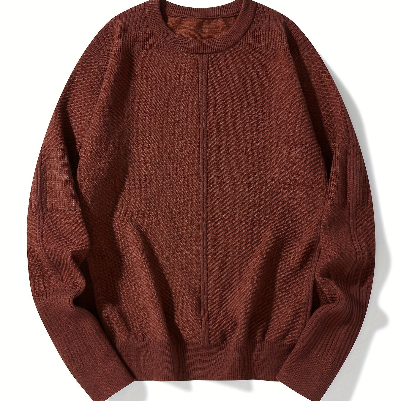 Ribbed Knit Sweater Long Sleeve Crew Neck Pullover for Fall Winter Spring