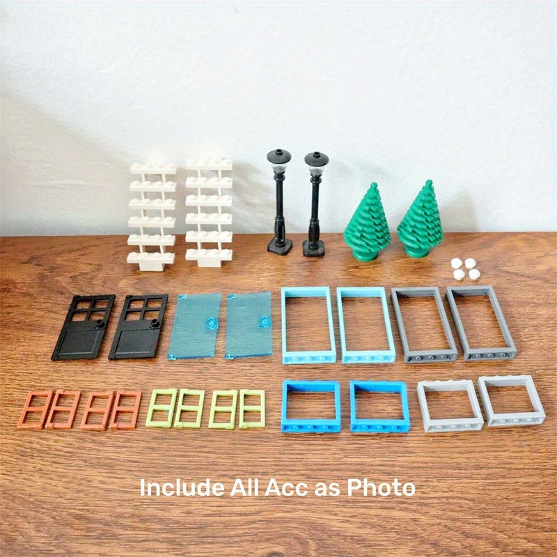 30Pcs Door Window Building Blocks City Friends Parts House Architecture Assemble