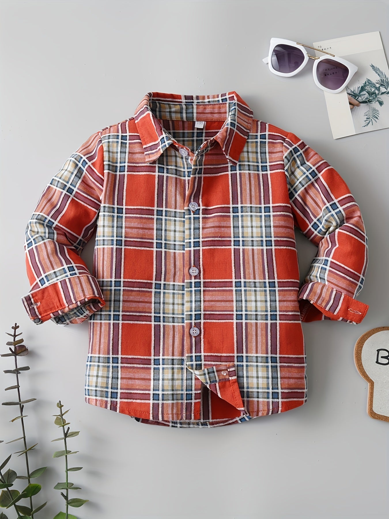 Boys Plaid Shirts Long Sleeve Button Down Tops Spring Fall Outwear