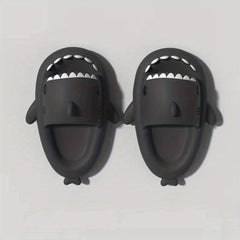 Funny Cartoon Shark Slippers Open Toe Solid Quick Drying Slide Sandals