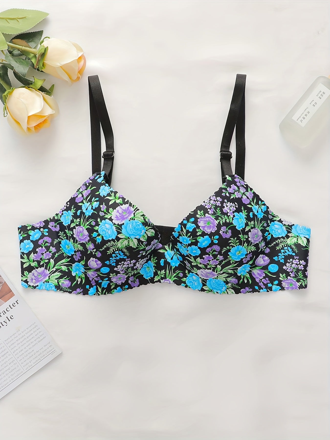 Leopard Print T Shirt Bra Comfy & Breathable Push Up Bra