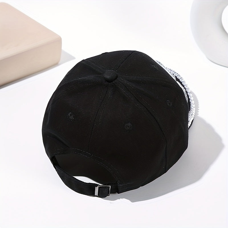 Faux Pearl Letter Baseball Cap Golf Sun Hat Lightweight Adjustable Sunscreen Dad