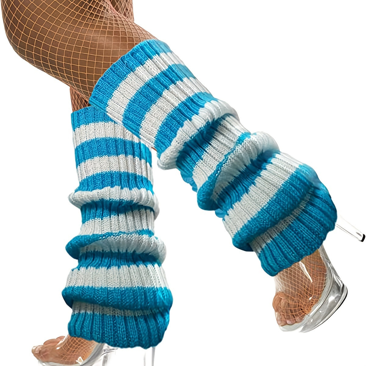 Knit Leg Warmers Harajuku Punk Style Knee High Striped Leg Warmer Socks