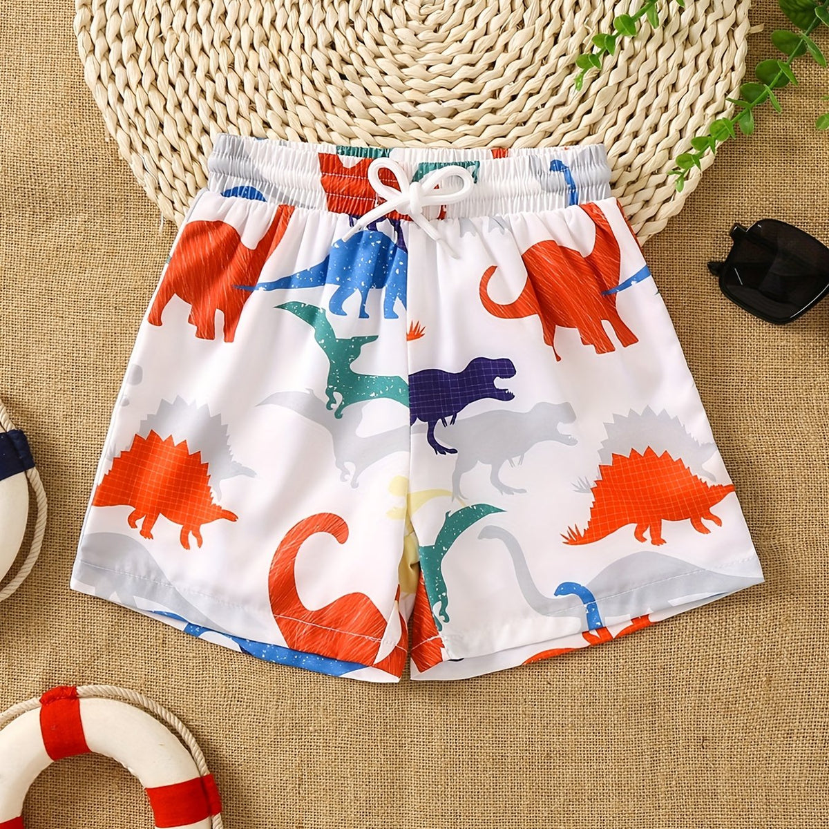 3D Print Dino Beach Trunks Kids Swimming Shorts
