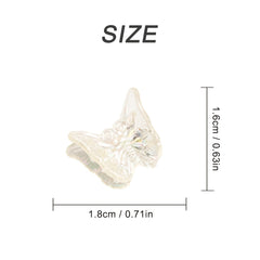 20pcs Transparent Hair Claw Butterfly Resin Small Side Clip