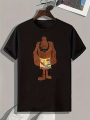 Tribe Style Pattern Print Men's Comfy Sports T shirt