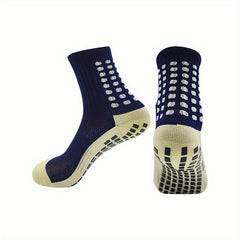 Anti Slip Silicone Mid Calf Athletic Socks For Football