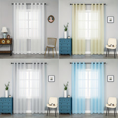 Stylish 2pcs Solid Curtain Voile Draperies